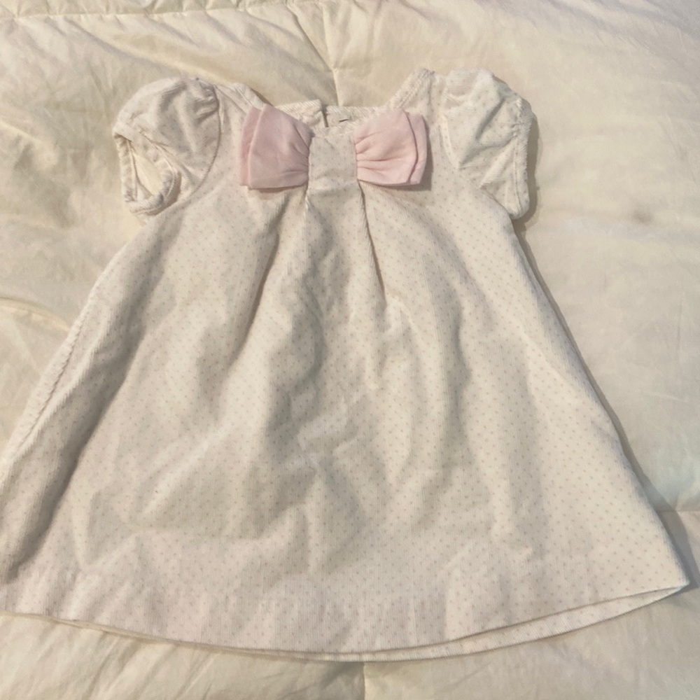 Janie and Jack pink polka dot courdory dress